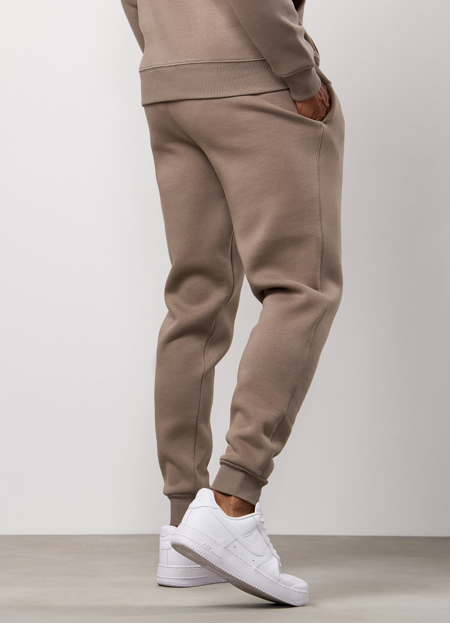 Gym King Fundamental Fleece Crew Tracksuit - Truffle
